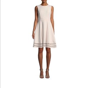 OFF WHITE / LIGHT PINK FLARE DRESS